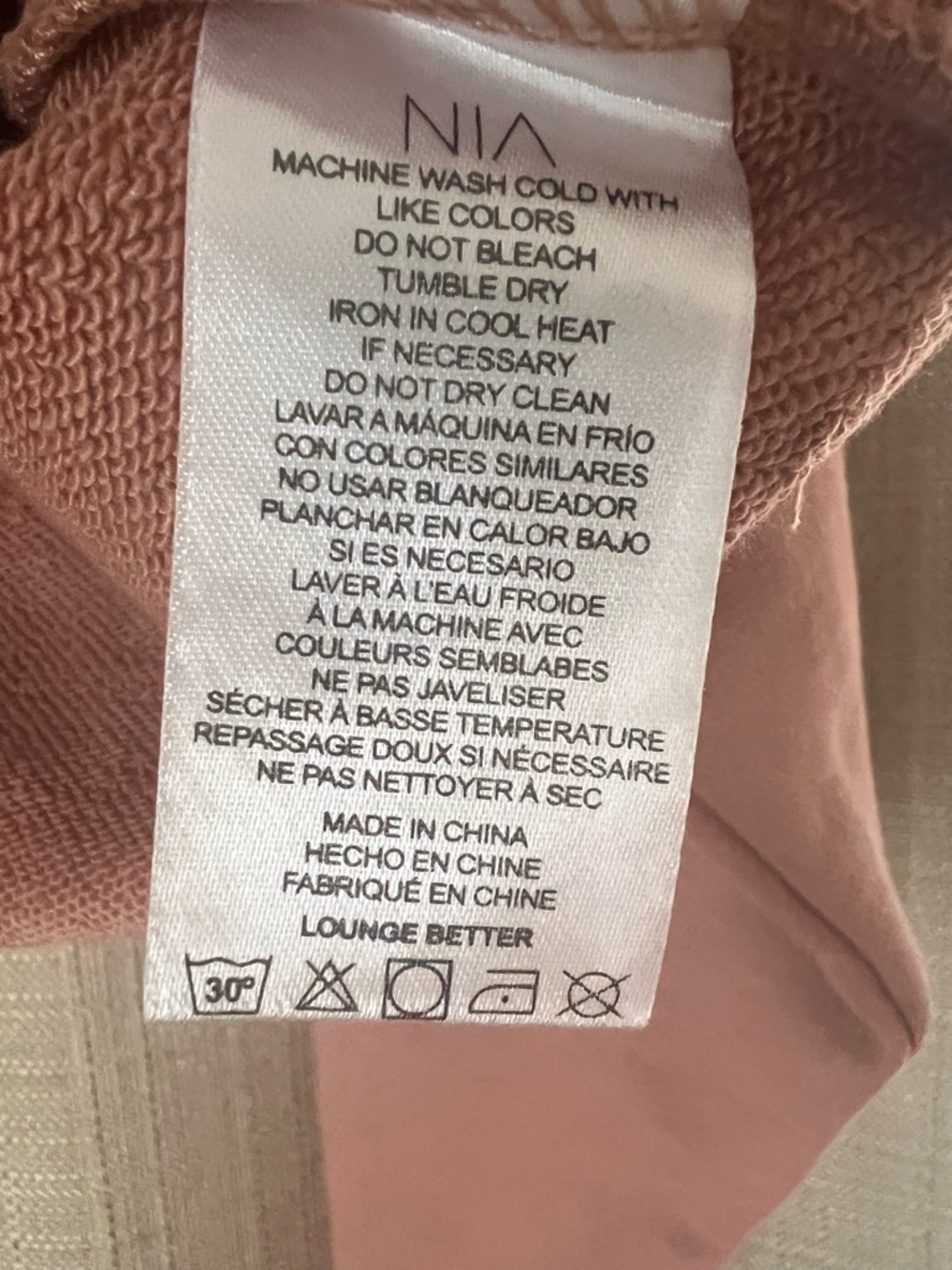 NIA Women's Cropped Crew Sweatshirt in Pale Mauve NWT Size S - Picture 8 of 11
